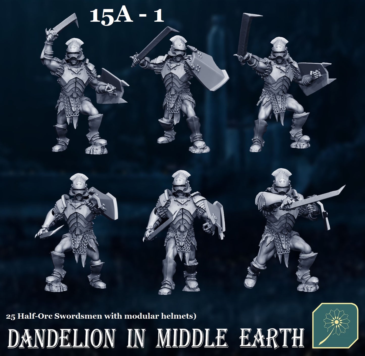 Forked Fortress Half-Orc Swordsmen (variants) from Dandelion