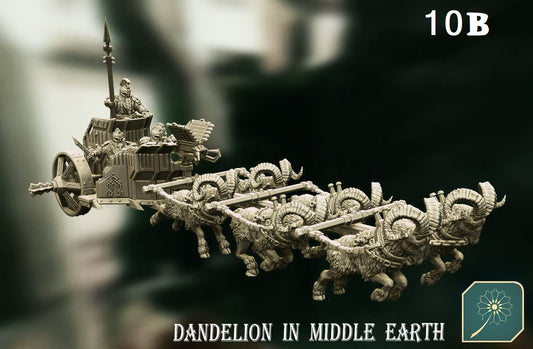 Metal Mountain Goat Chariot (with Dwarven Crew or Hero Crew) from Dandelion in Middle Earth
