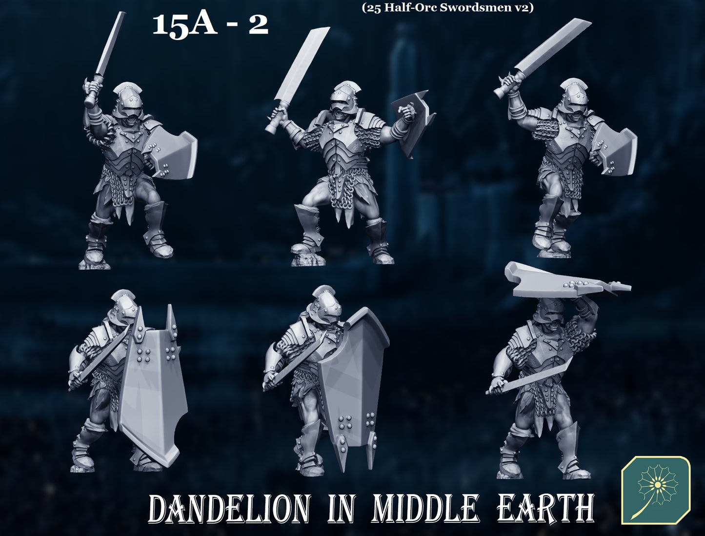 Forked Fortress Half-Orc Swordsmen (variants) from Dandelion