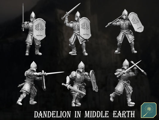 Swordsmen of the Guard Tower (set of 24 with modular heads, shields and arm)