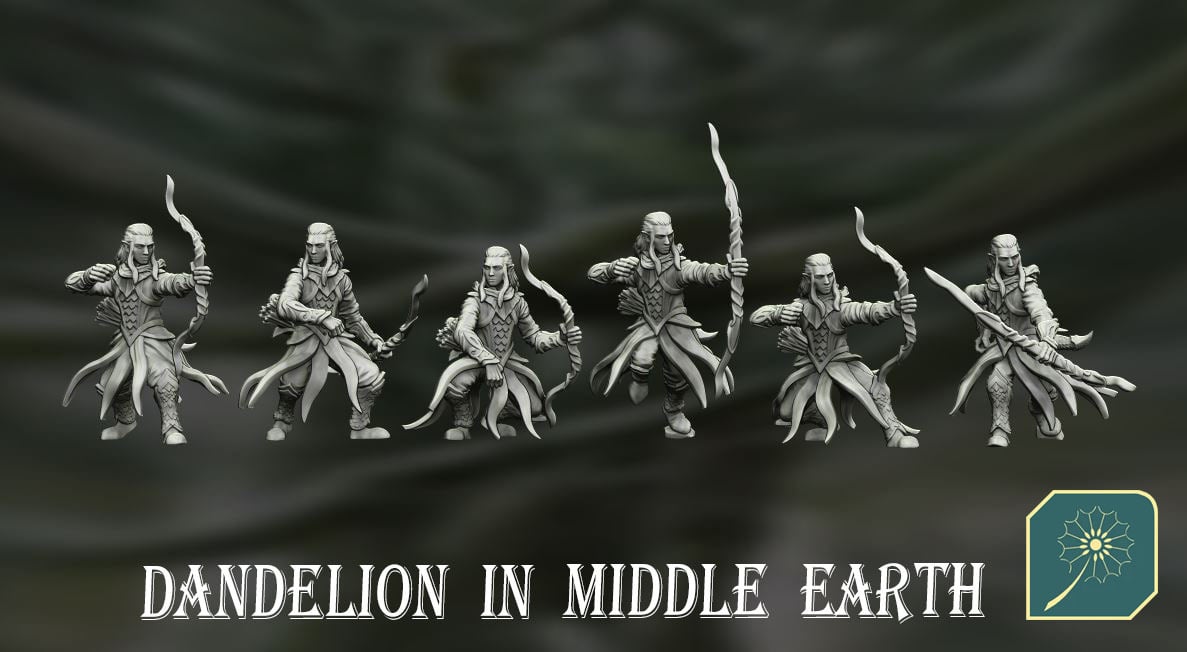 Woodland Elf Rangers (Set of 24 - 12 hoods/12 without hoods) from Dandelion in Middle Earth