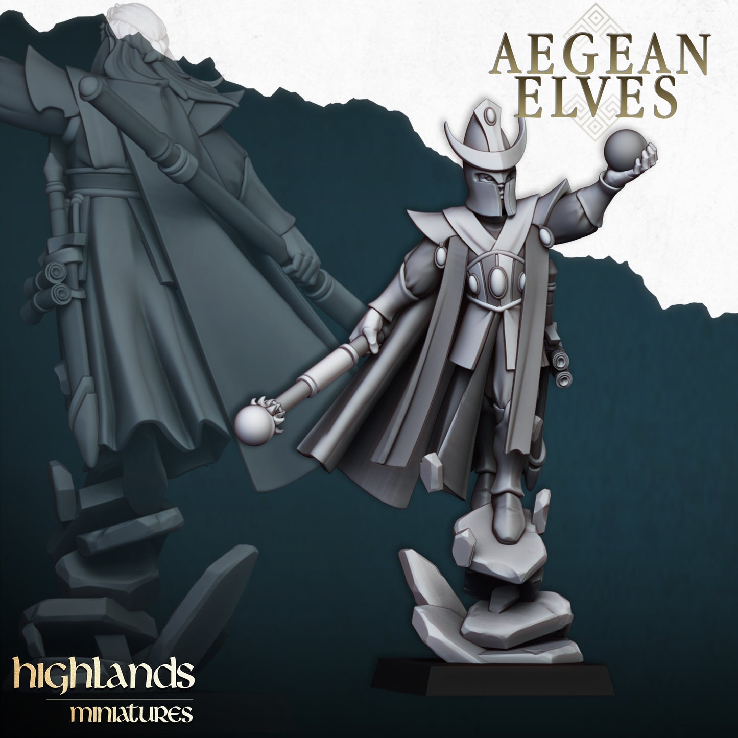 Aegean Elf Mage (2 versions) from Highlands Miniatures