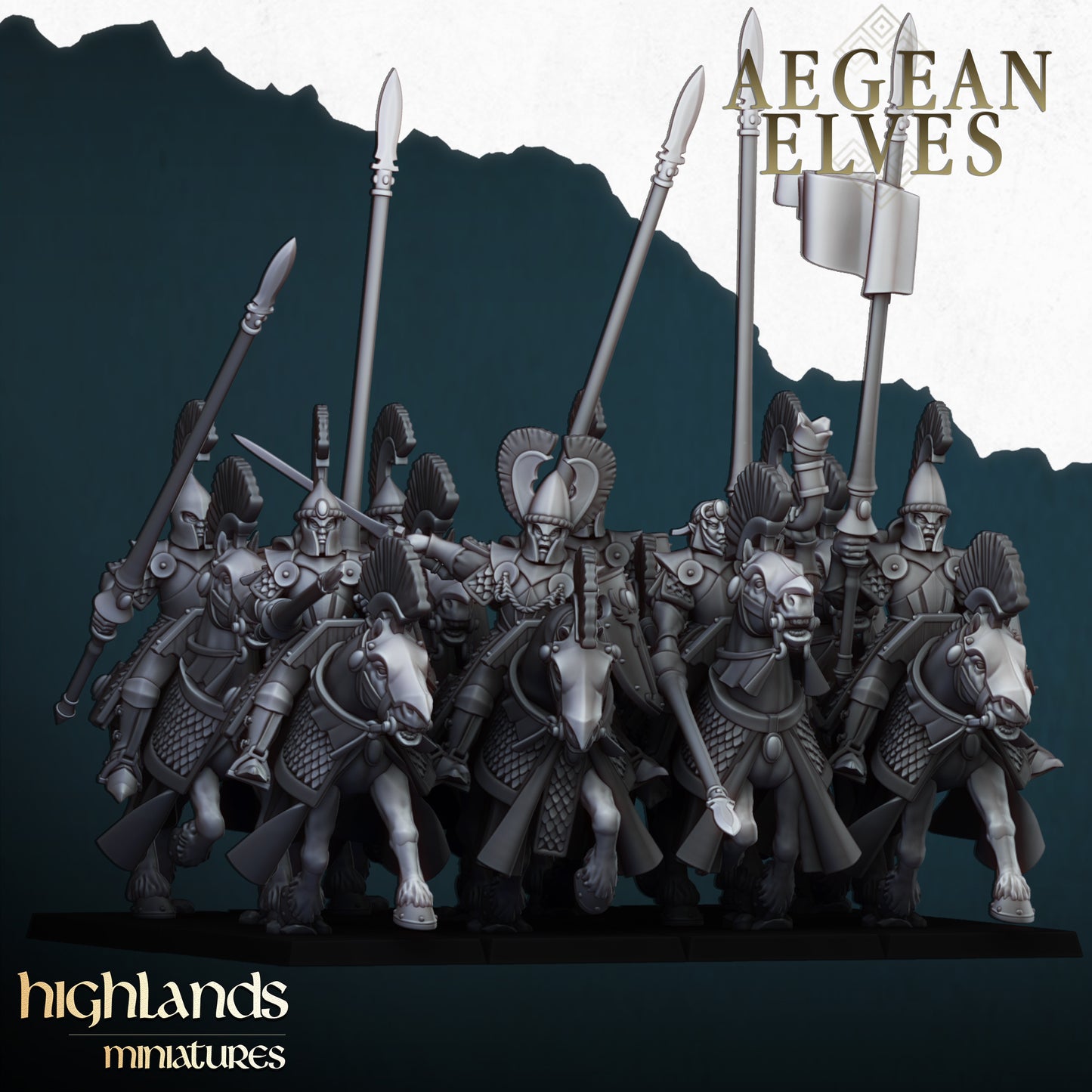 Aegean Elf Mounted Lances from Highlands Miniatures