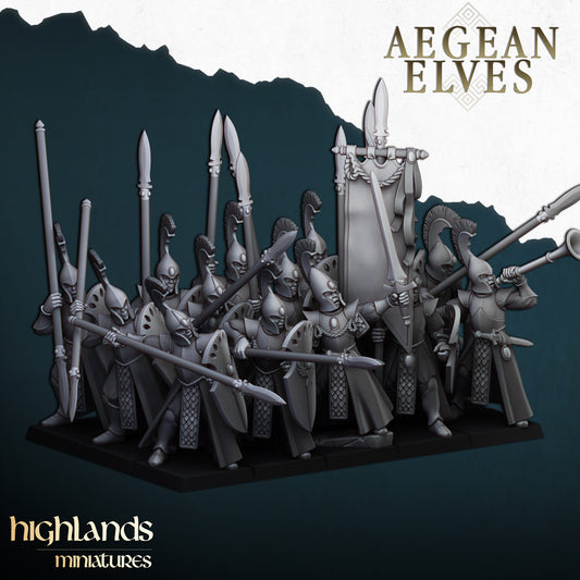 Aegean Elves Spearmen from Highlands Miniatures