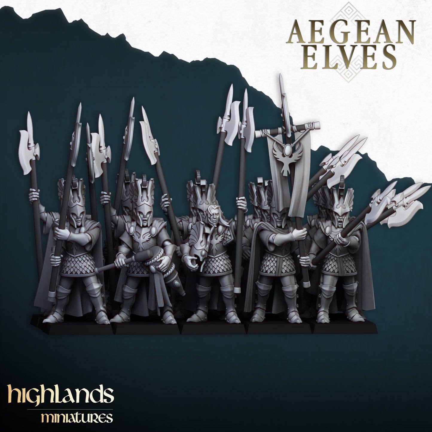 Aegean Elf Halberds from Highlands Miniatures