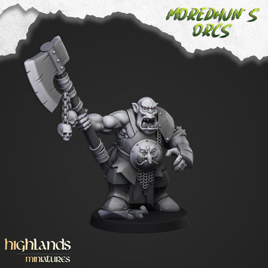 Borgok Skullcrusher, Orc Hero from Highlands Miniatures
