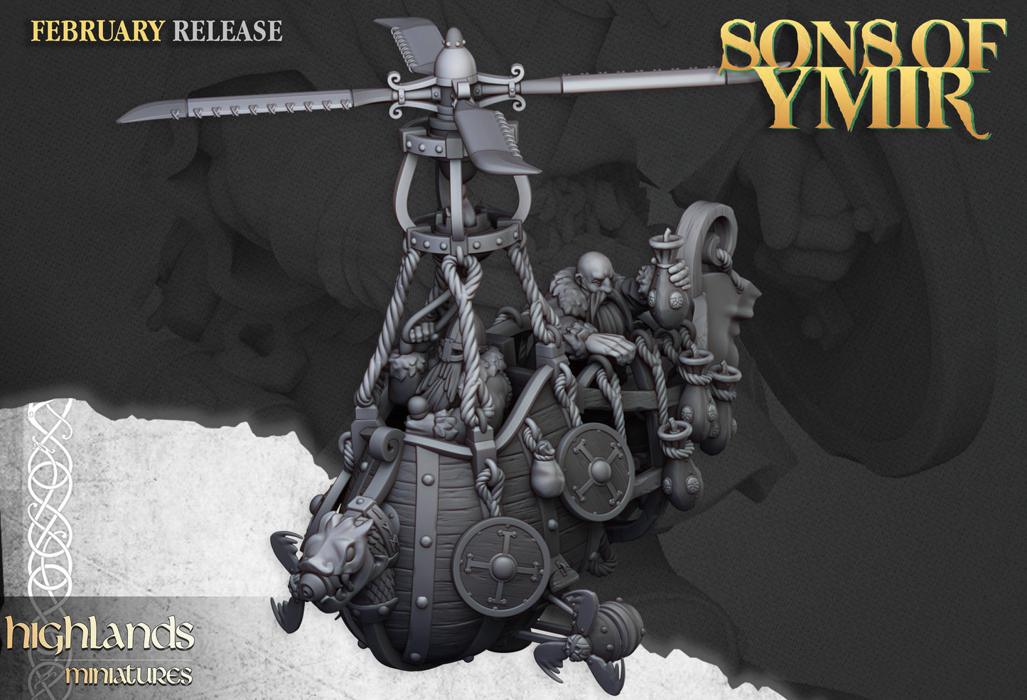 Dwarven Gyrocopters (3 per set) from Highlands Miniatures