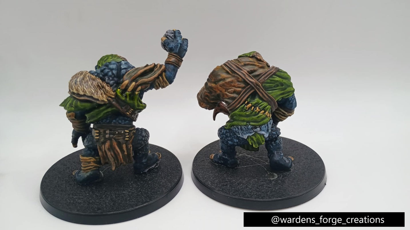 Frostlands Hill Trolls x2 Minis (not on permanent base!)