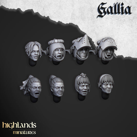 3D Modular Heads for Gallia from Highlands Miniatures