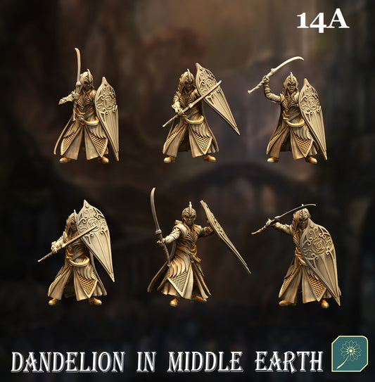 Golden Hall Elf Swordsmen (set of 24) from Dandelion in Middle Earth