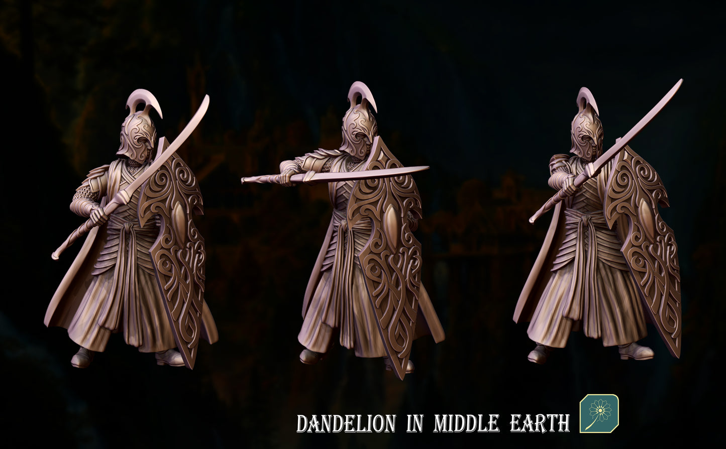 Deep Valley High Elf Glaivemen w/ Shields (x24 miniatures) from Dandelion