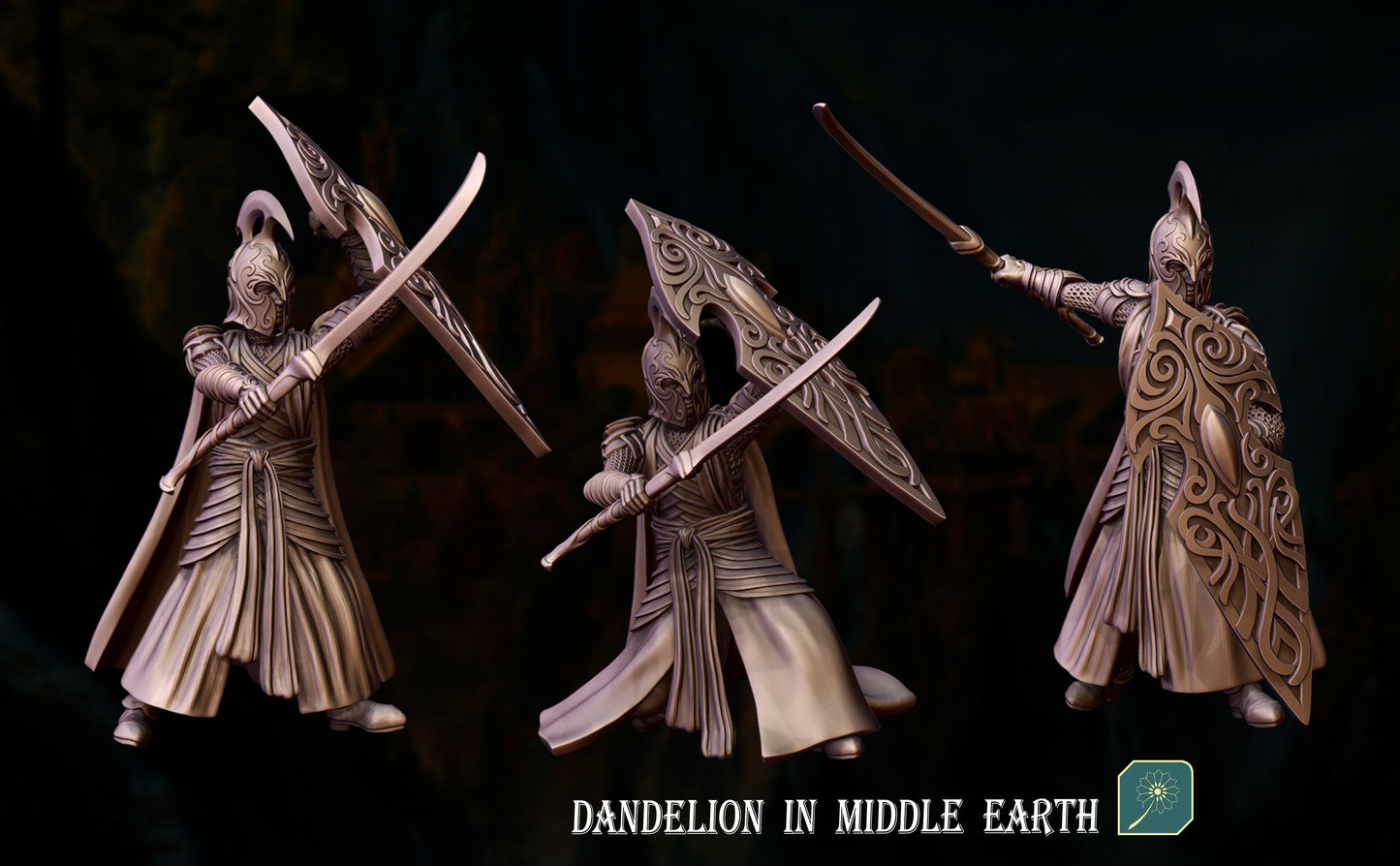 Deep Valley High Elf Glaivemen w/ Shields (x24 miniatures) from Dandelion