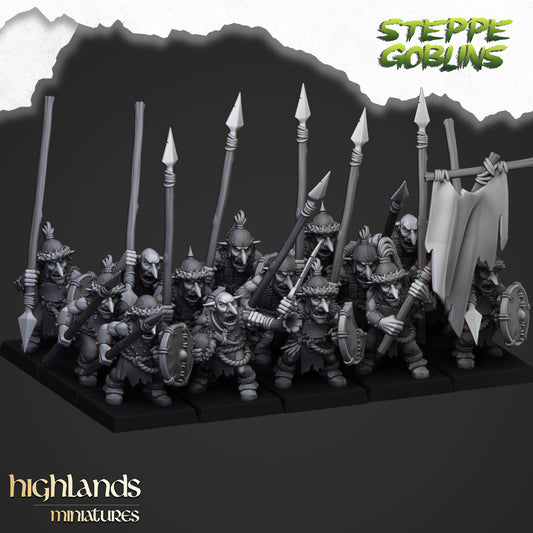 Steppe Goblin Spearmen from Highlands Miniatures